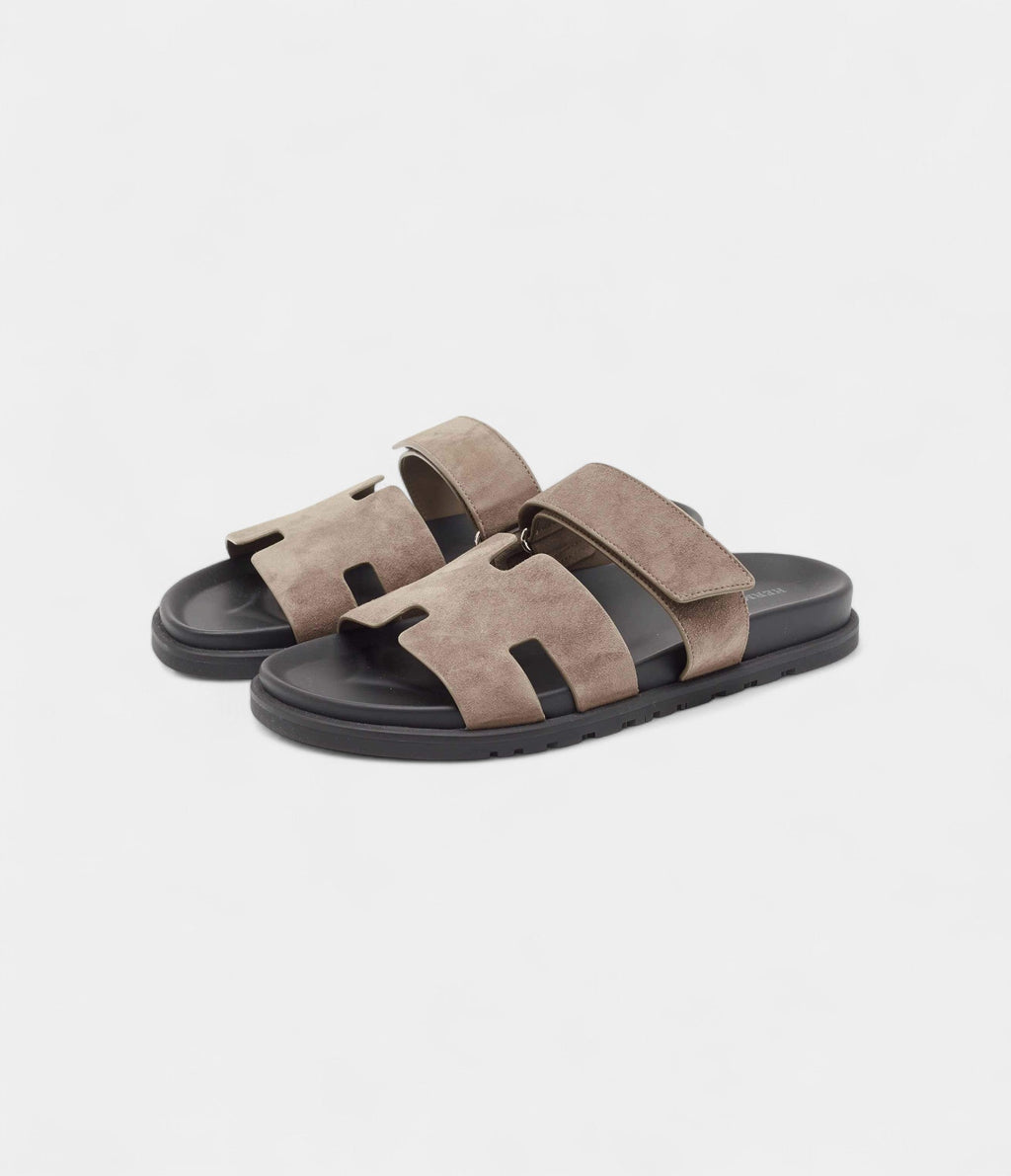 Hermes Grey Suede Chypre Sandals 42.5 EU