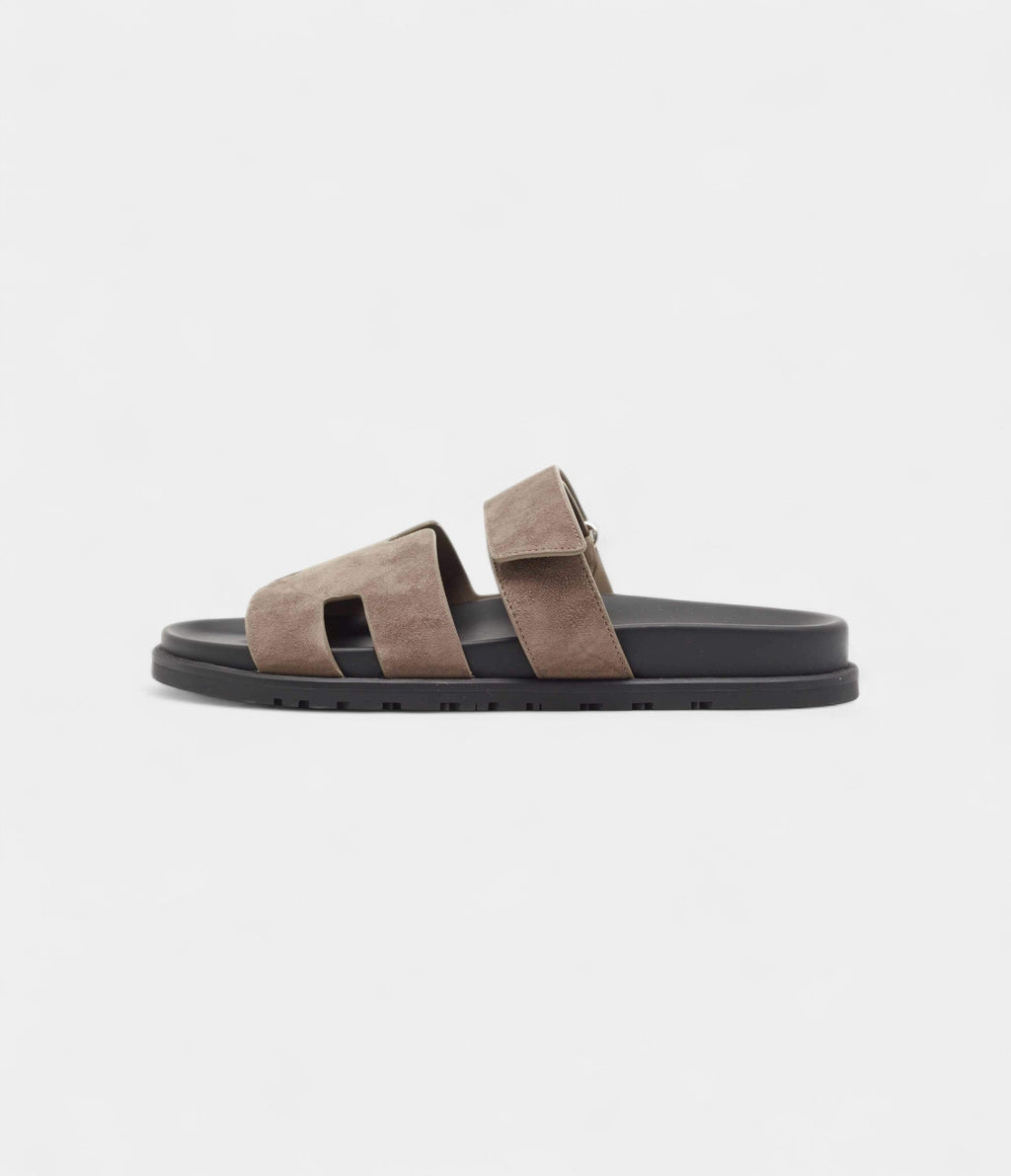 Hermes Grey Suede Chypre Sandals 42.5 EU