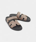 Hermes Grey Suede Chypre Sandals 42.5 EU
