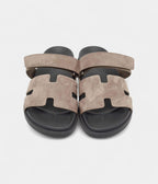 Hermes Grey Suede Chypre Sandals 42.5 EU