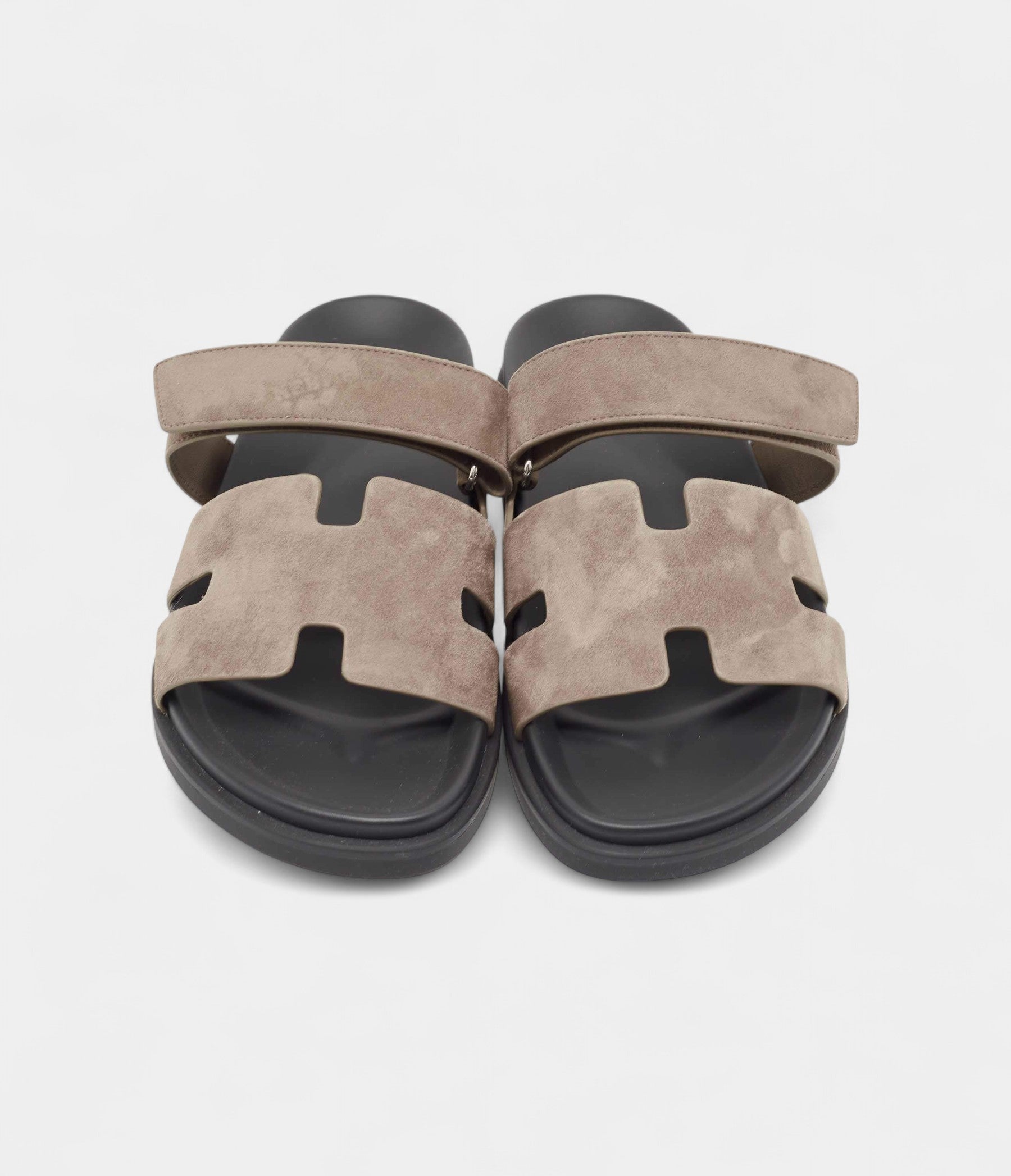 Hermes Grey Suede Chypre Sandals 42.5 EU