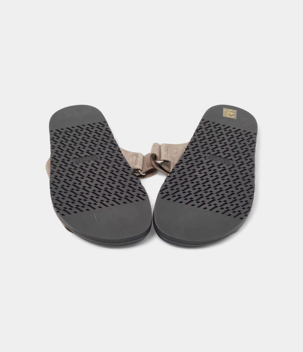 Hermes Grey Suede Chypre Sandals 42.5 EU