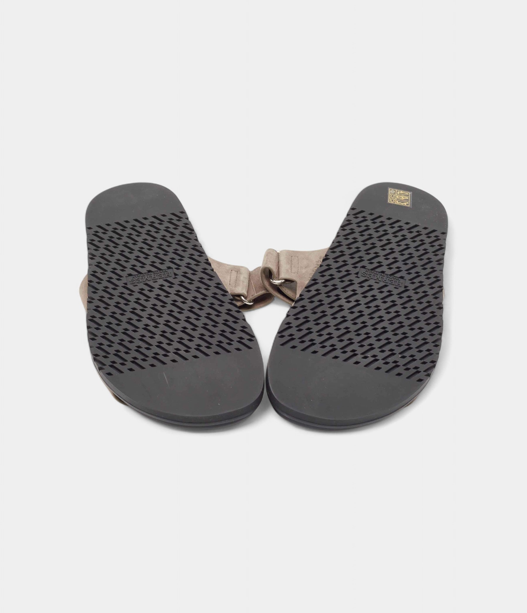 Hermes Grey Suede Chypre Sandals 42.5 EU