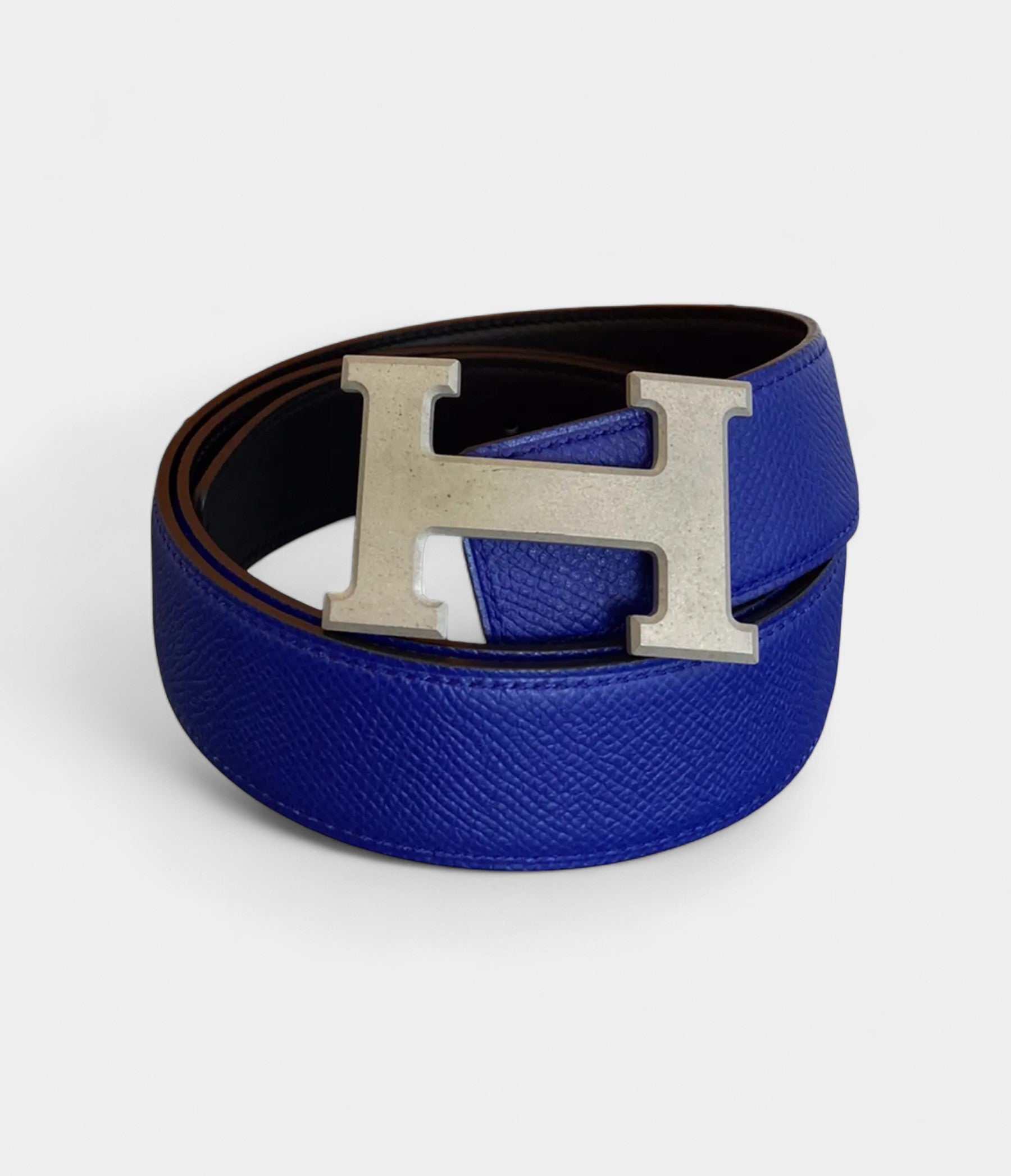 HMH Blue Leather Belt Cool Sophistication, Iconic Detail