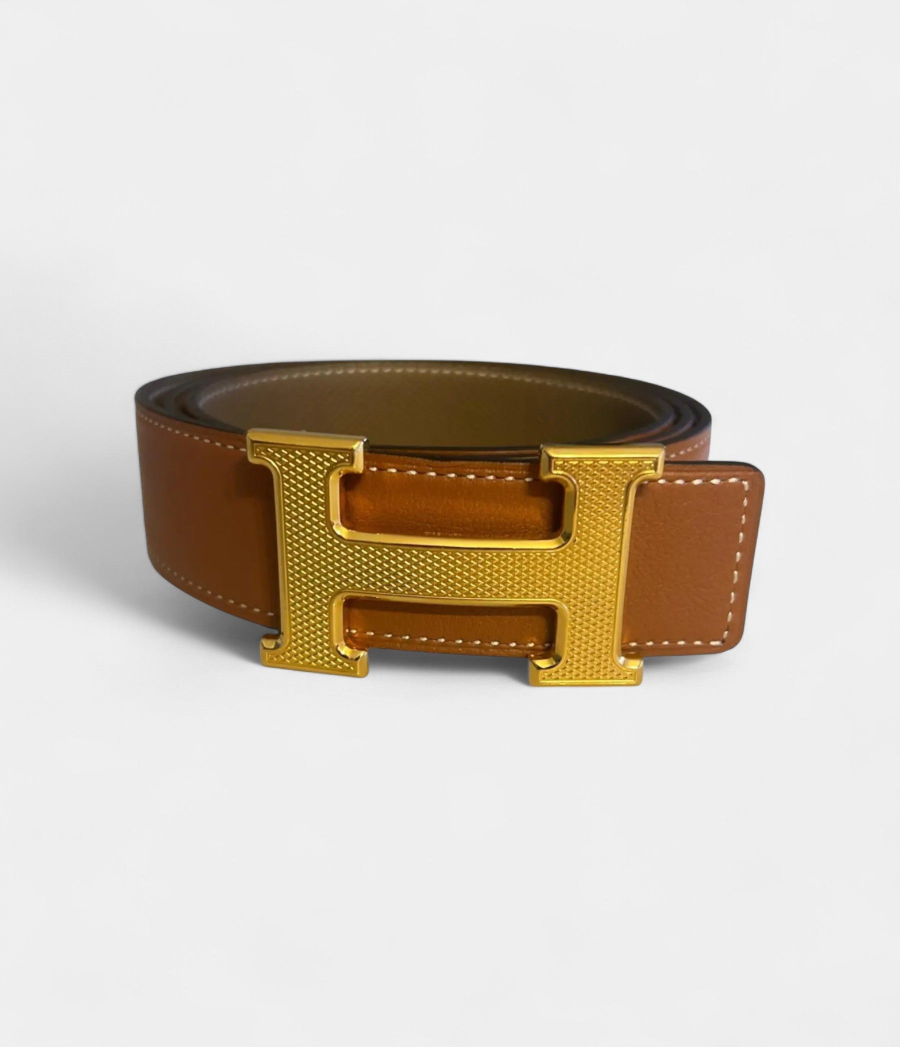 HMH Brown Leather Belt Classic Color, Iconic Design
