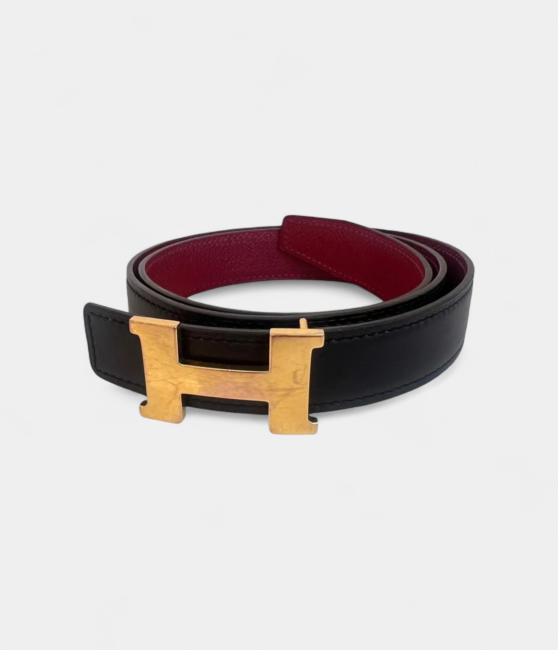 HMH Leather Belt with Signature Buckle