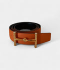 HMH Orange Leather Belt Bold Color, Iconic Craftsmanship