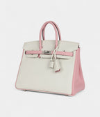 HM BK 25 – Rose Sakura & White Clemence with Brushed Palladium Hardware