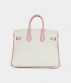 HM BK 25 – Rose Sakura & White Clemence with Brushed Palladium Hardware