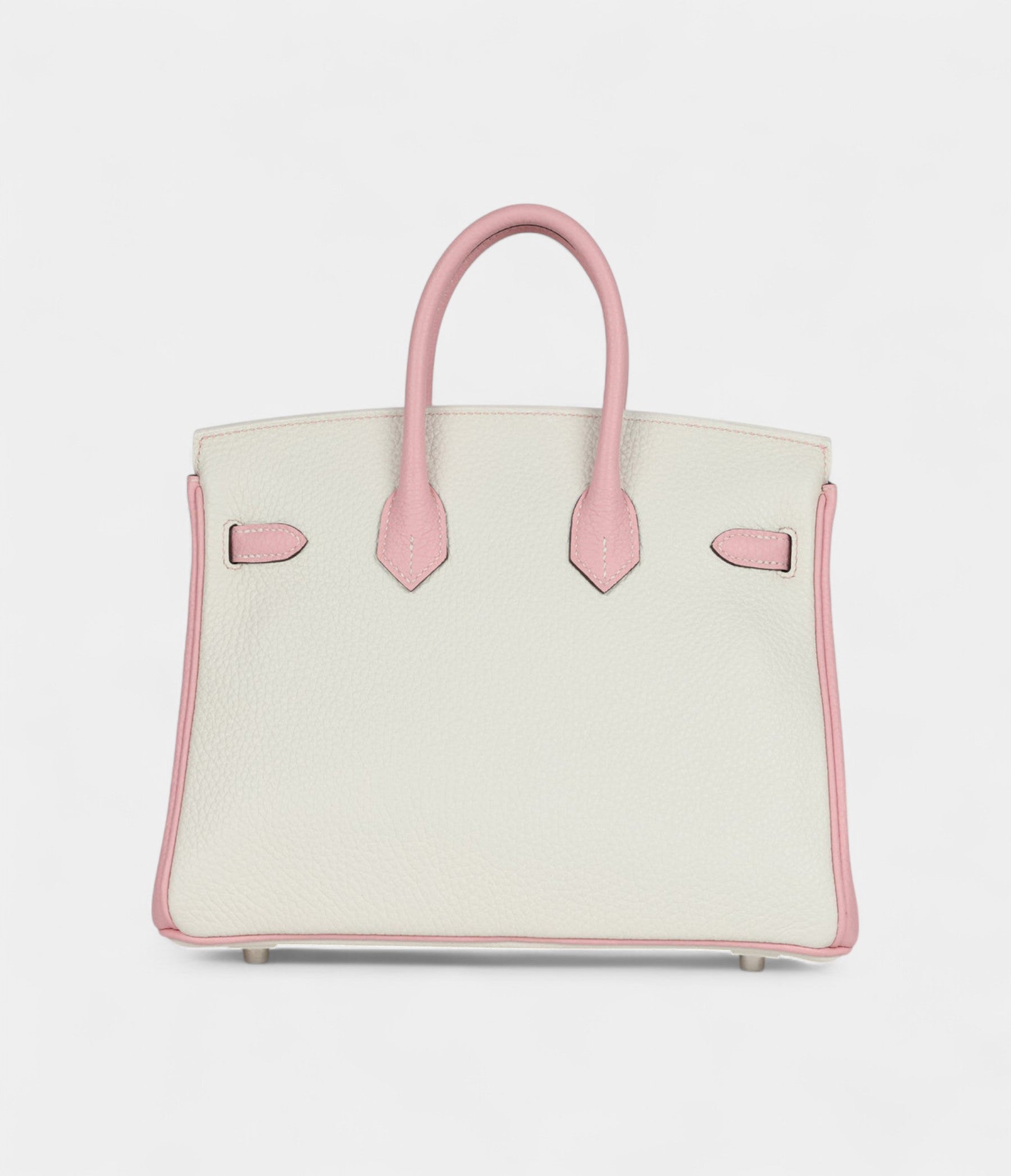 HM BK 25 – Rose Sakura & White Clemence with Brushed Palladium Hardware
