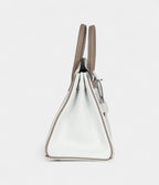 HM BK 25 – White & Etoupe Clemence with Brushed Palladium Hardware