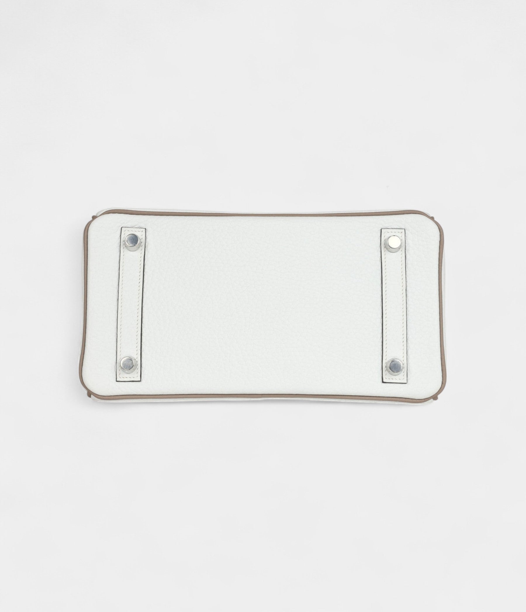HM BK 25 – White & Etoupe Clemence with Brushed Palladium Hardware