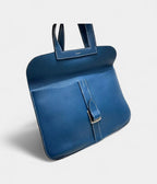 HMHalzan Blue Leather Handbag