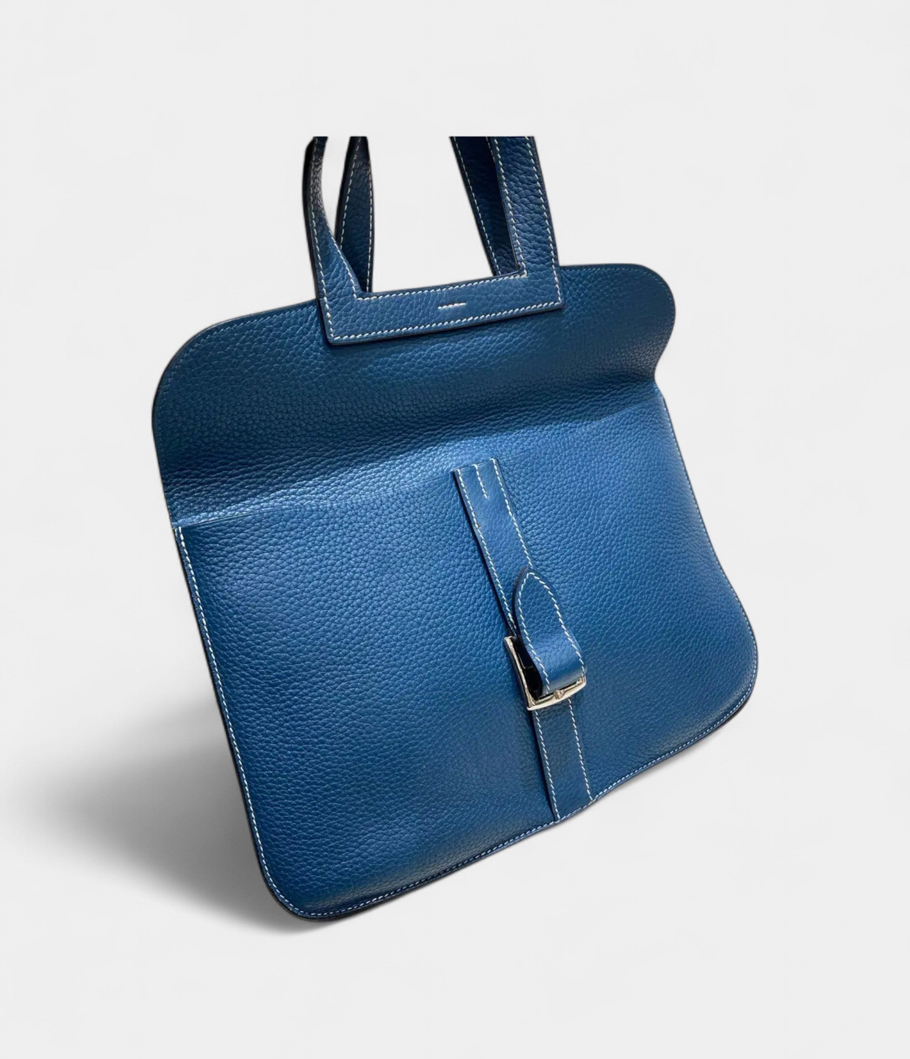 HMHalzan Blue Leather Handbag