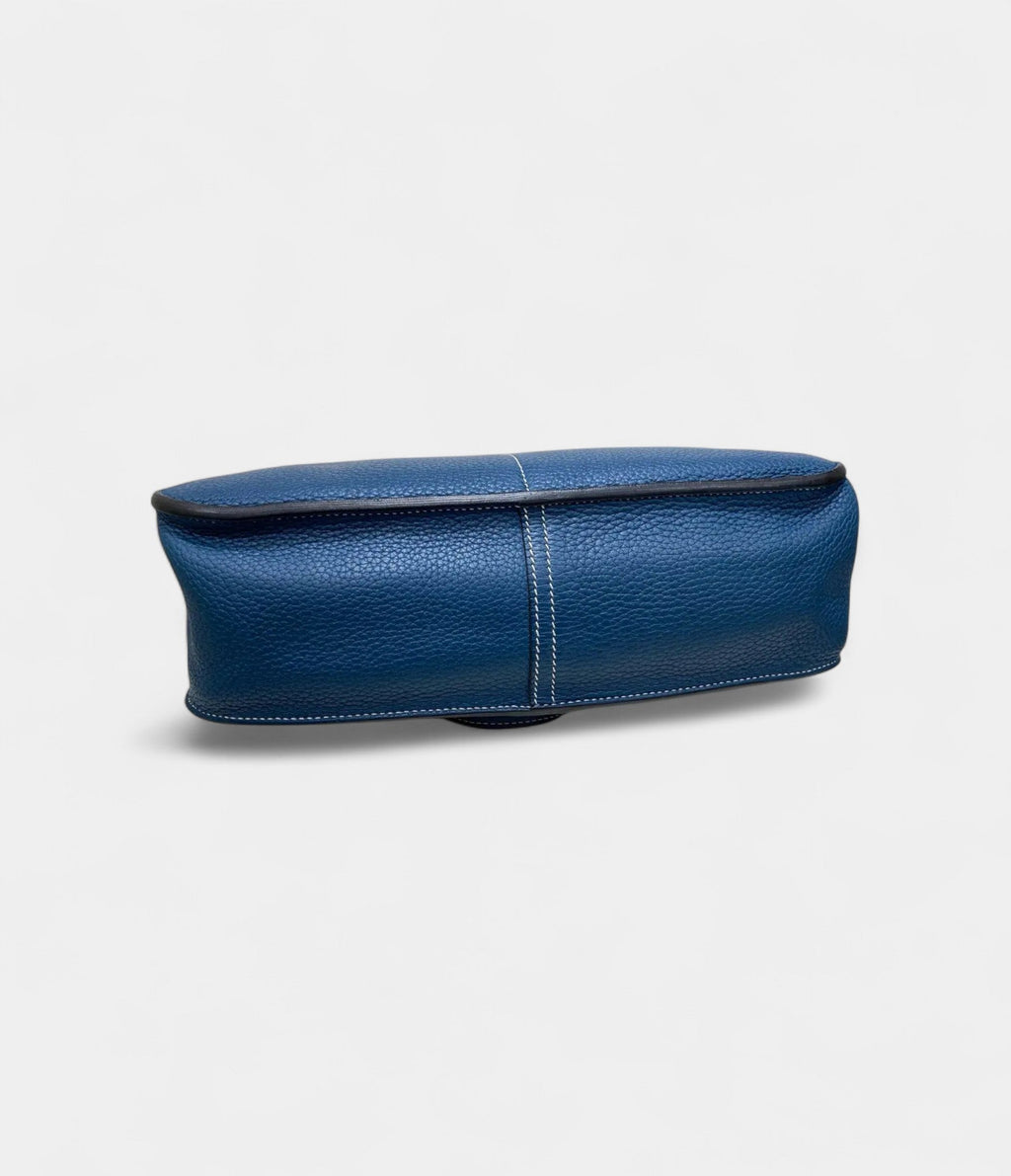 HMHalzan Blue Leather Handbag