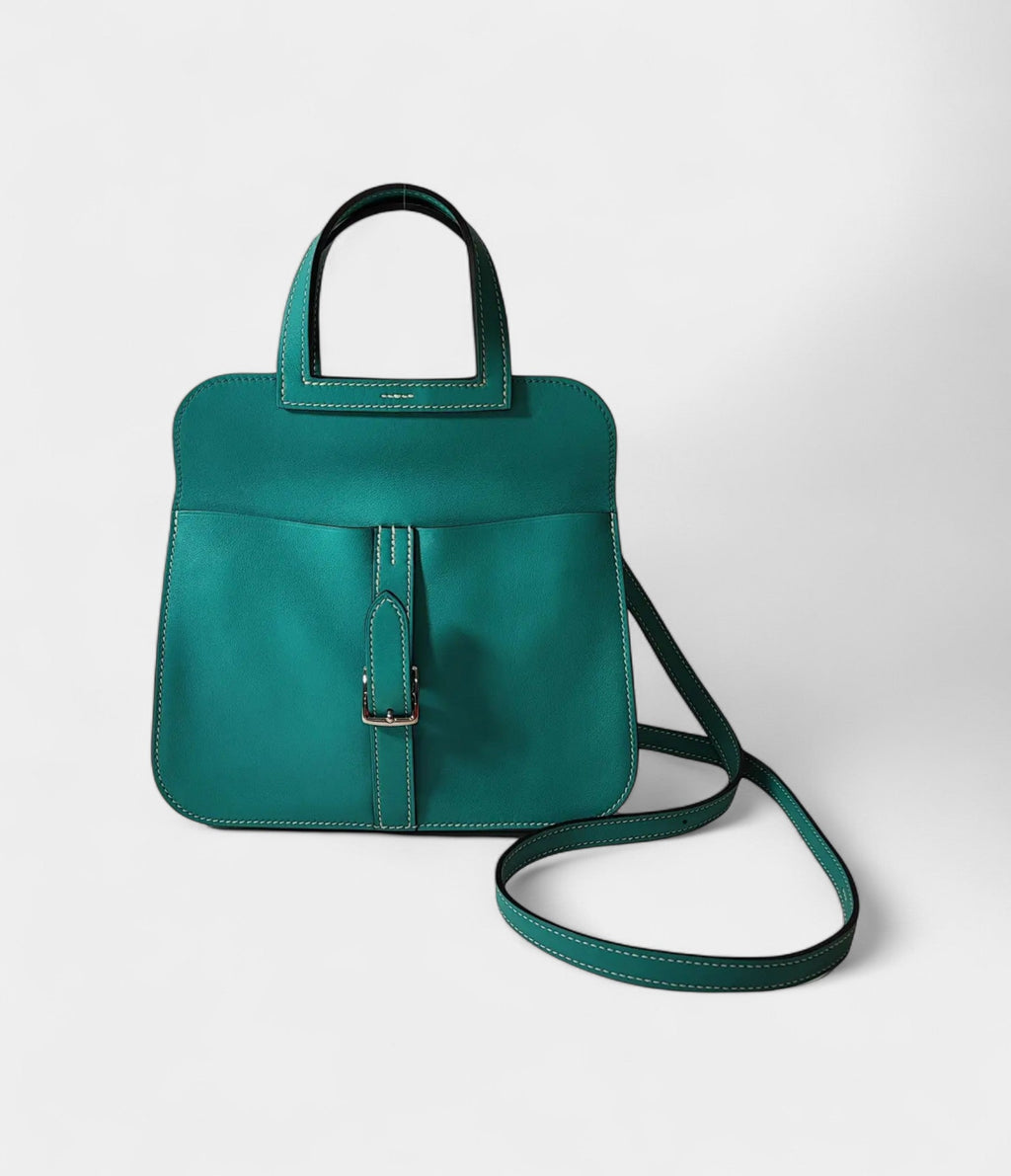 HMHalzan Green Leather Handbag