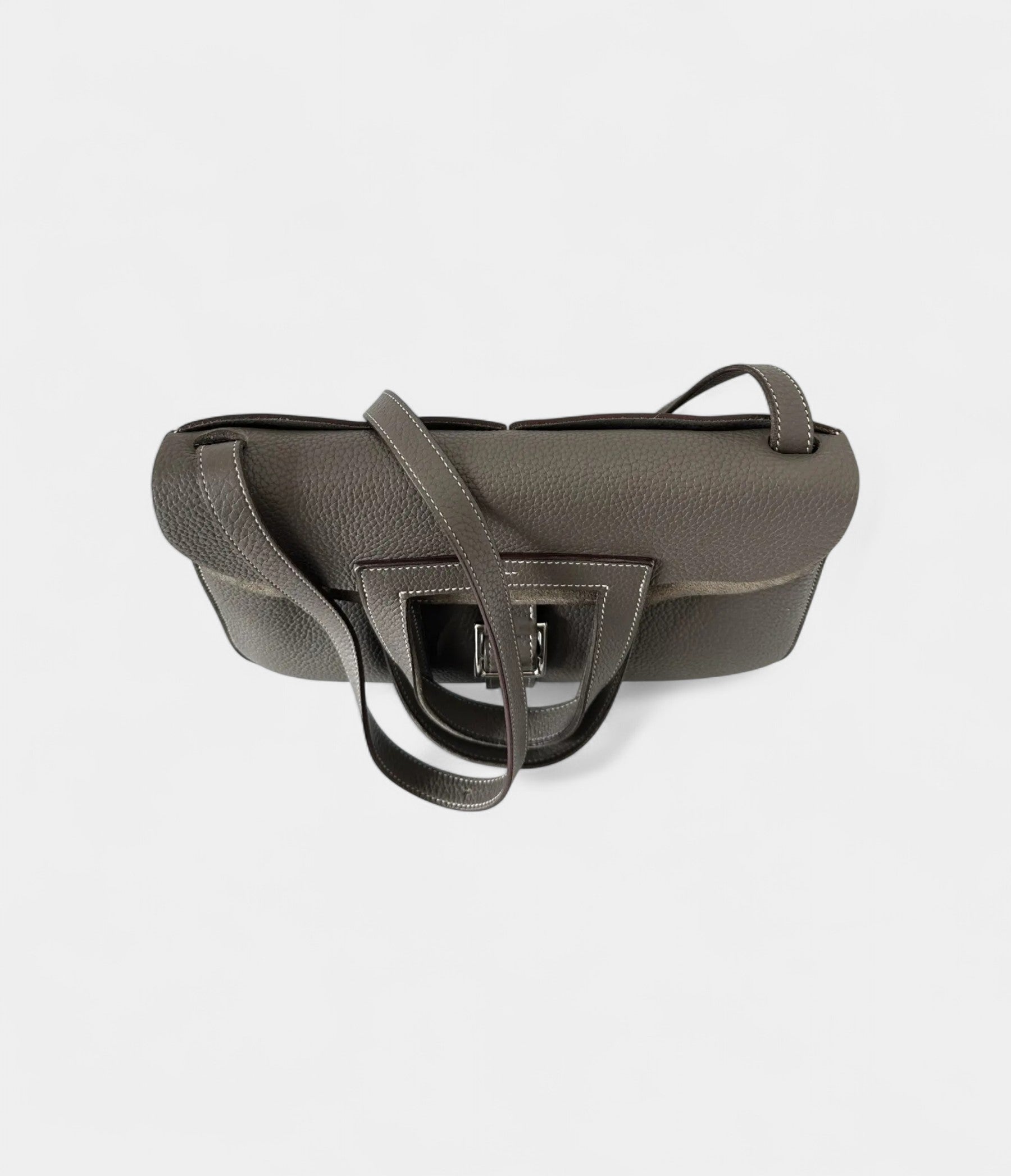 HMHalzan Grey Leather Handbag