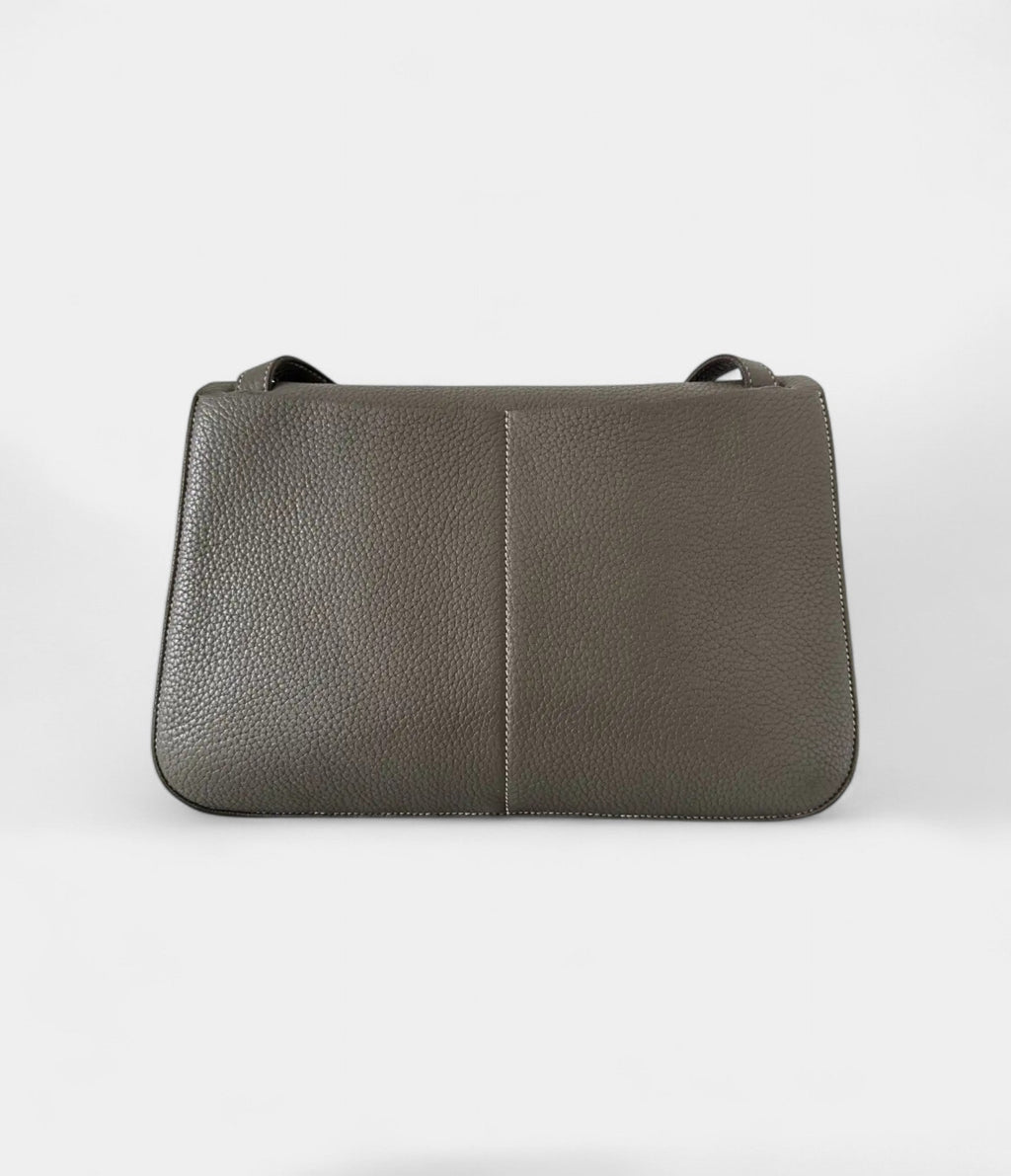 HMHalzan Grey Leather Handbag