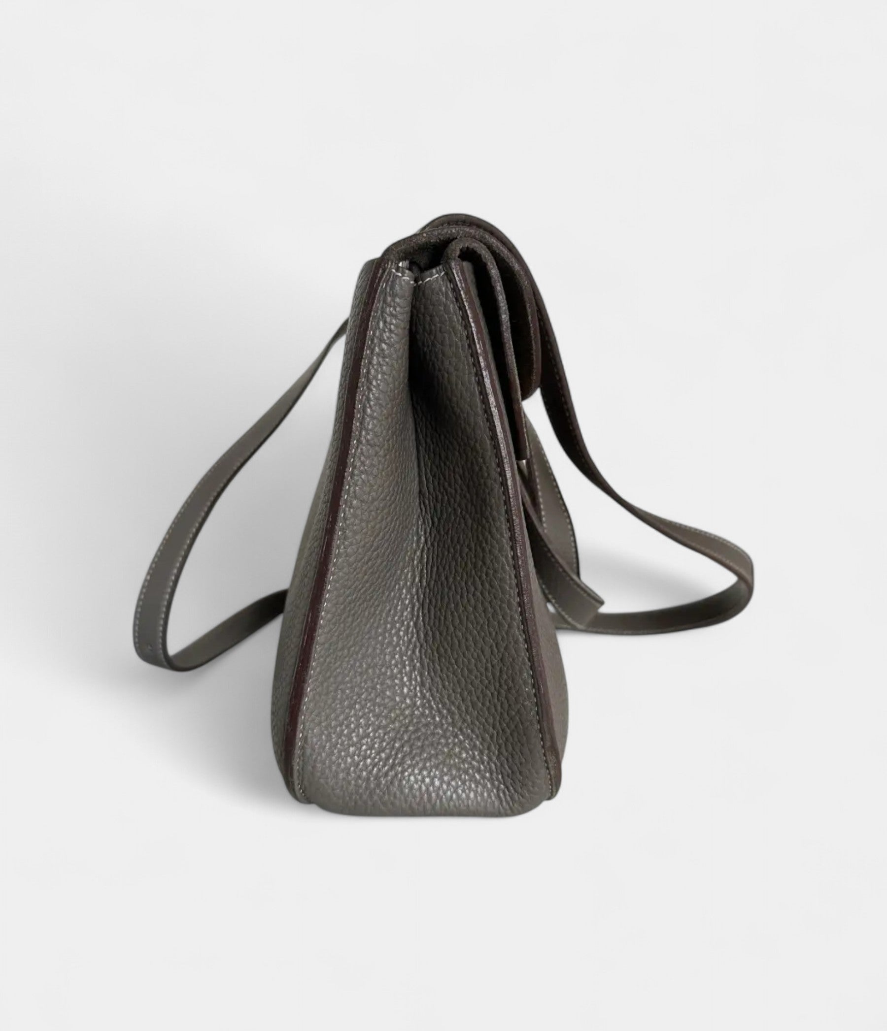 HMHalzan Grey Leather Handbag