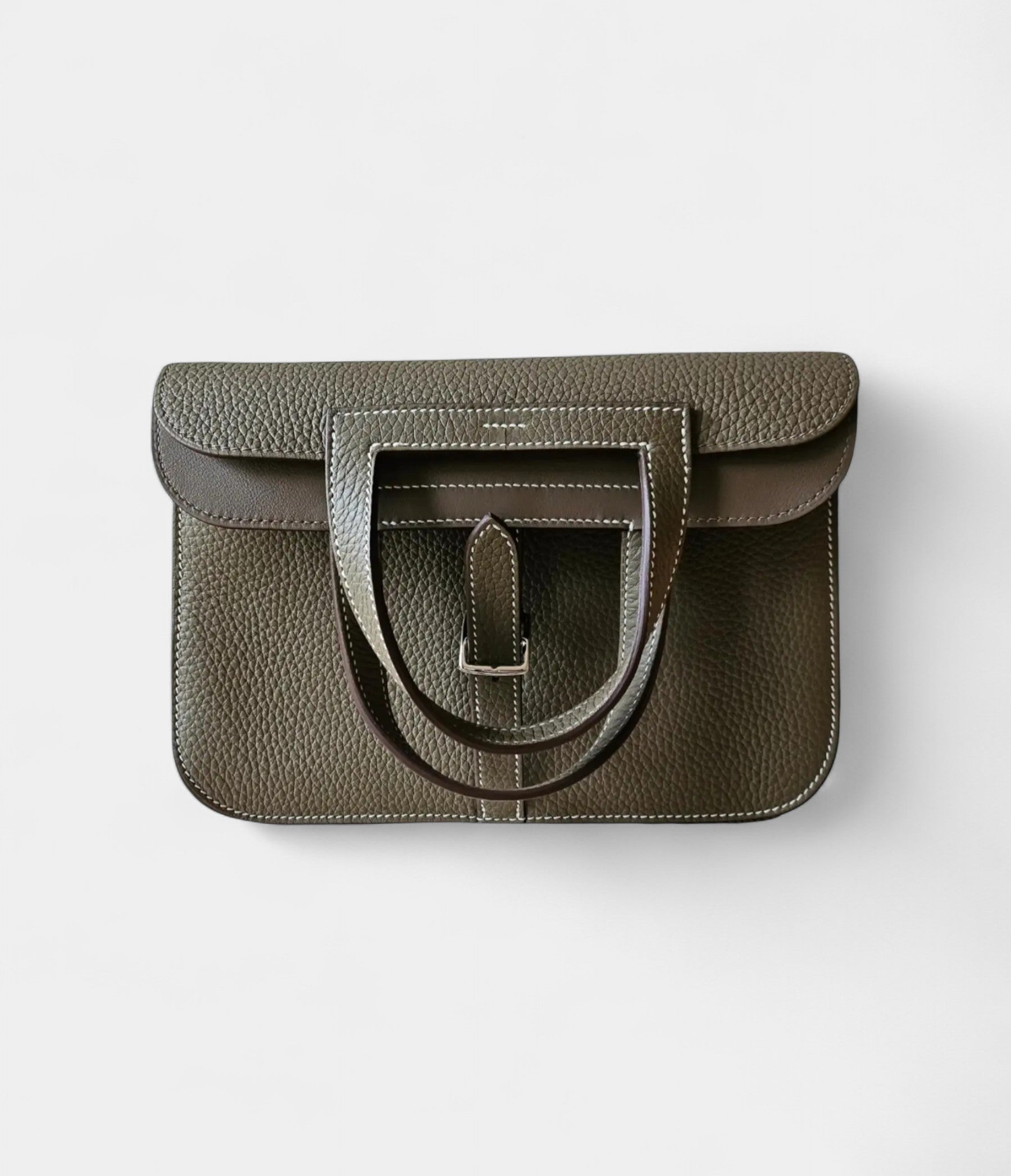 HMHalzan Leather Beige Handbag