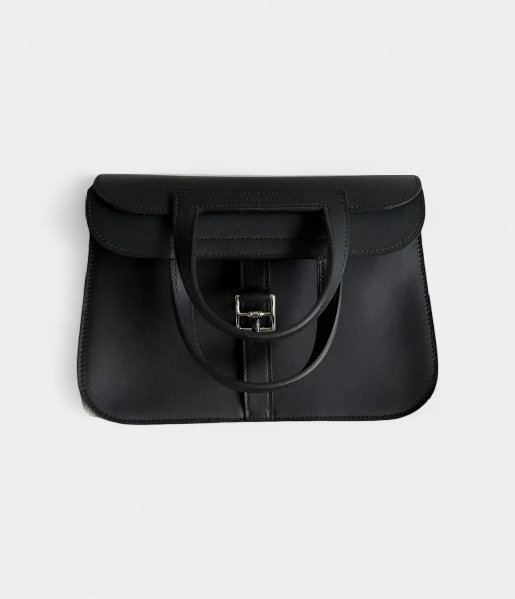 HMHalzan Leather Black Handbag