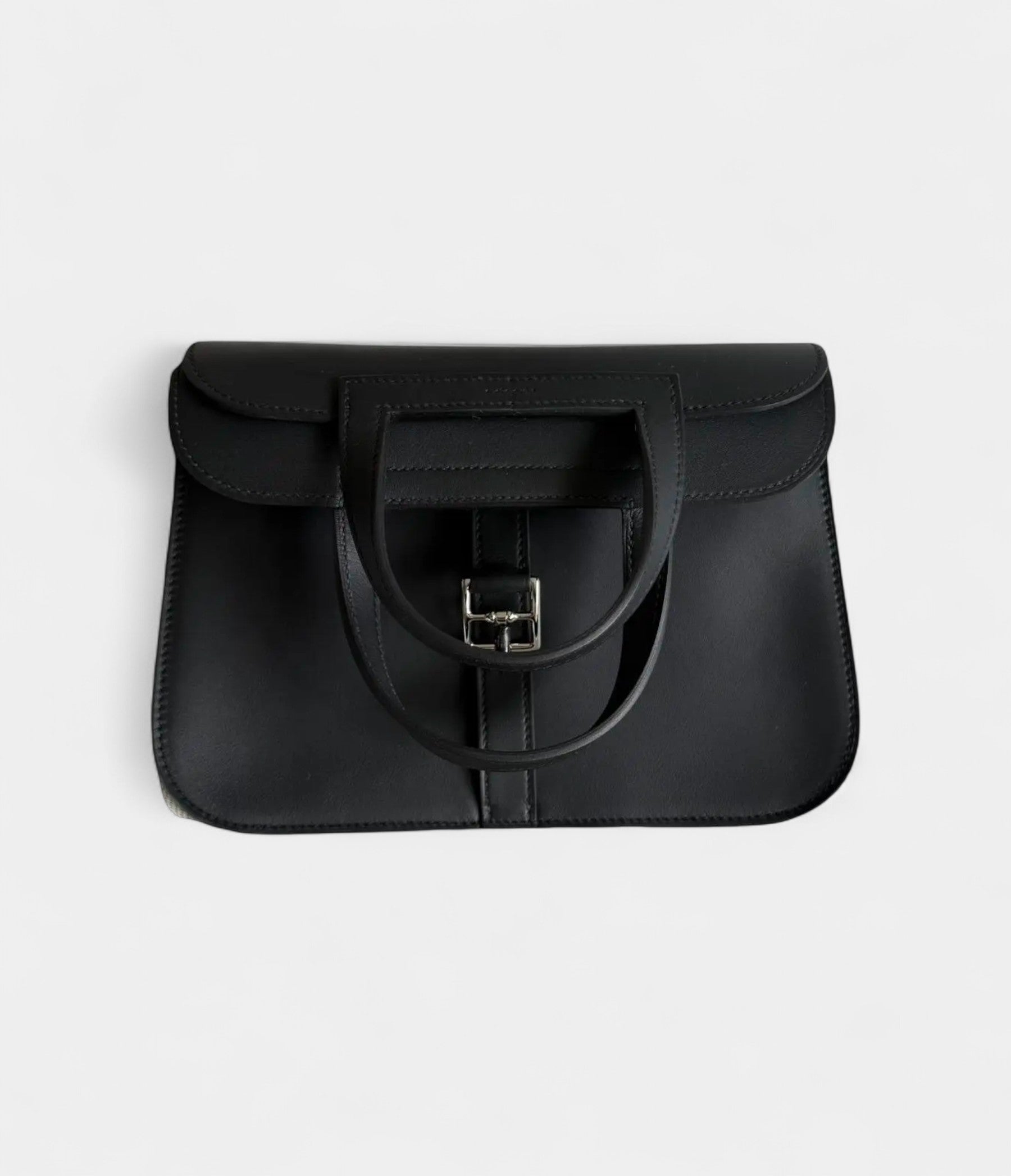 HMHalzan Leather Black Handbag