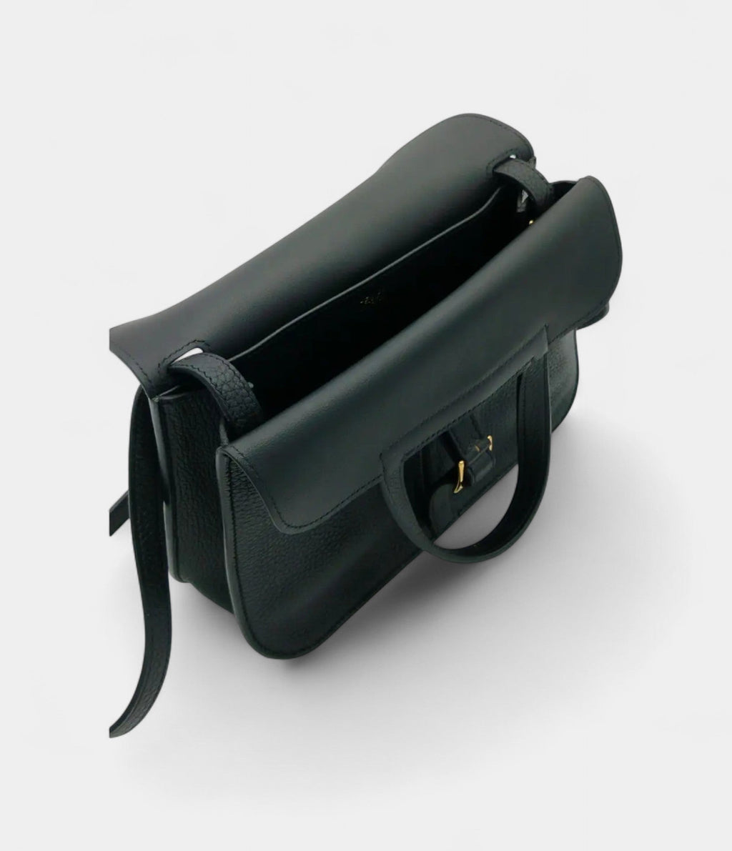 HMHalzan Black Leather Handbag