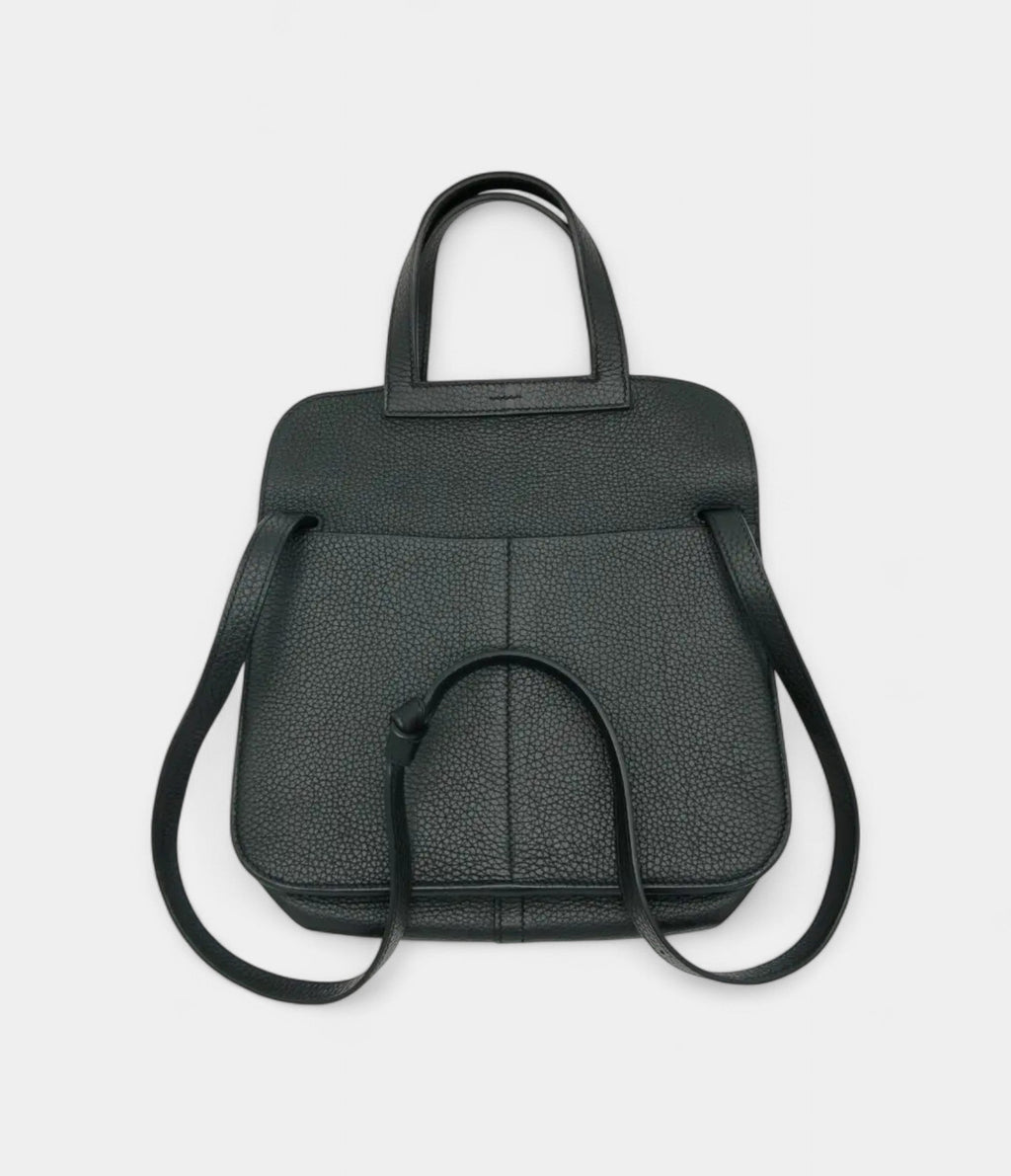 HMHalzan Black Leather Handbag