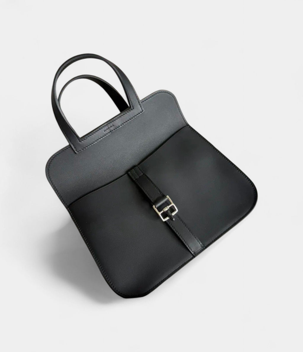 HMHalzan Leather Black Handbag