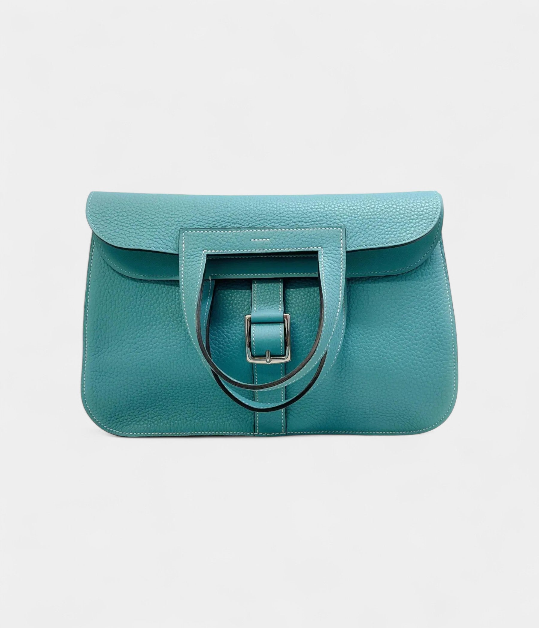 HMHalzan Leather Blue Handbag