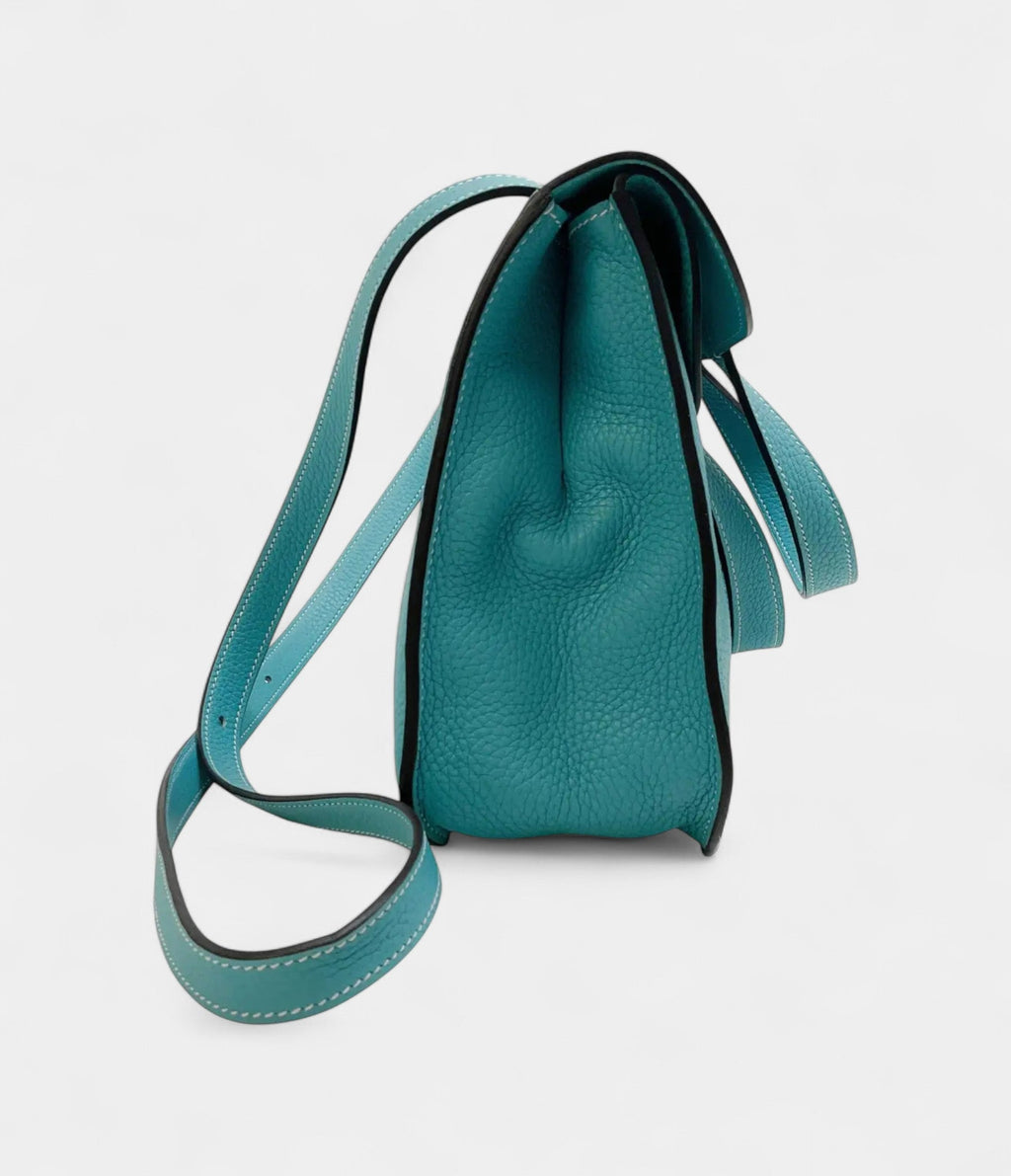 HMHalzan Leather Blue Handbag