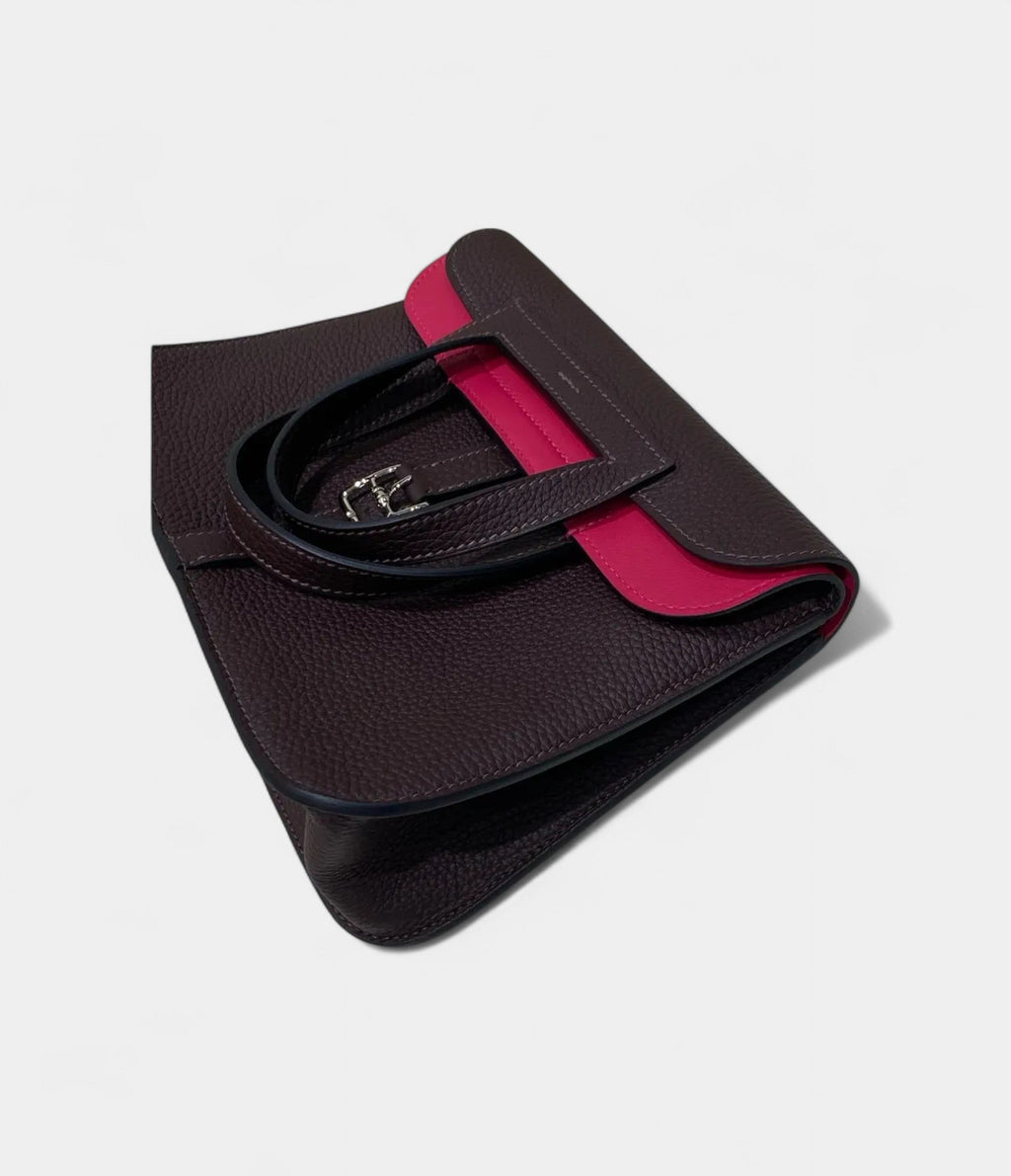 HMHalzan Leather Burgundy Handbag