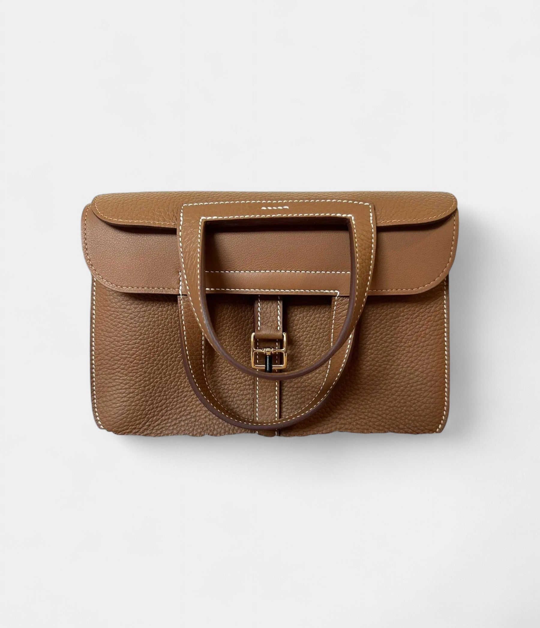 HMHalzan Leather Camel Handbag