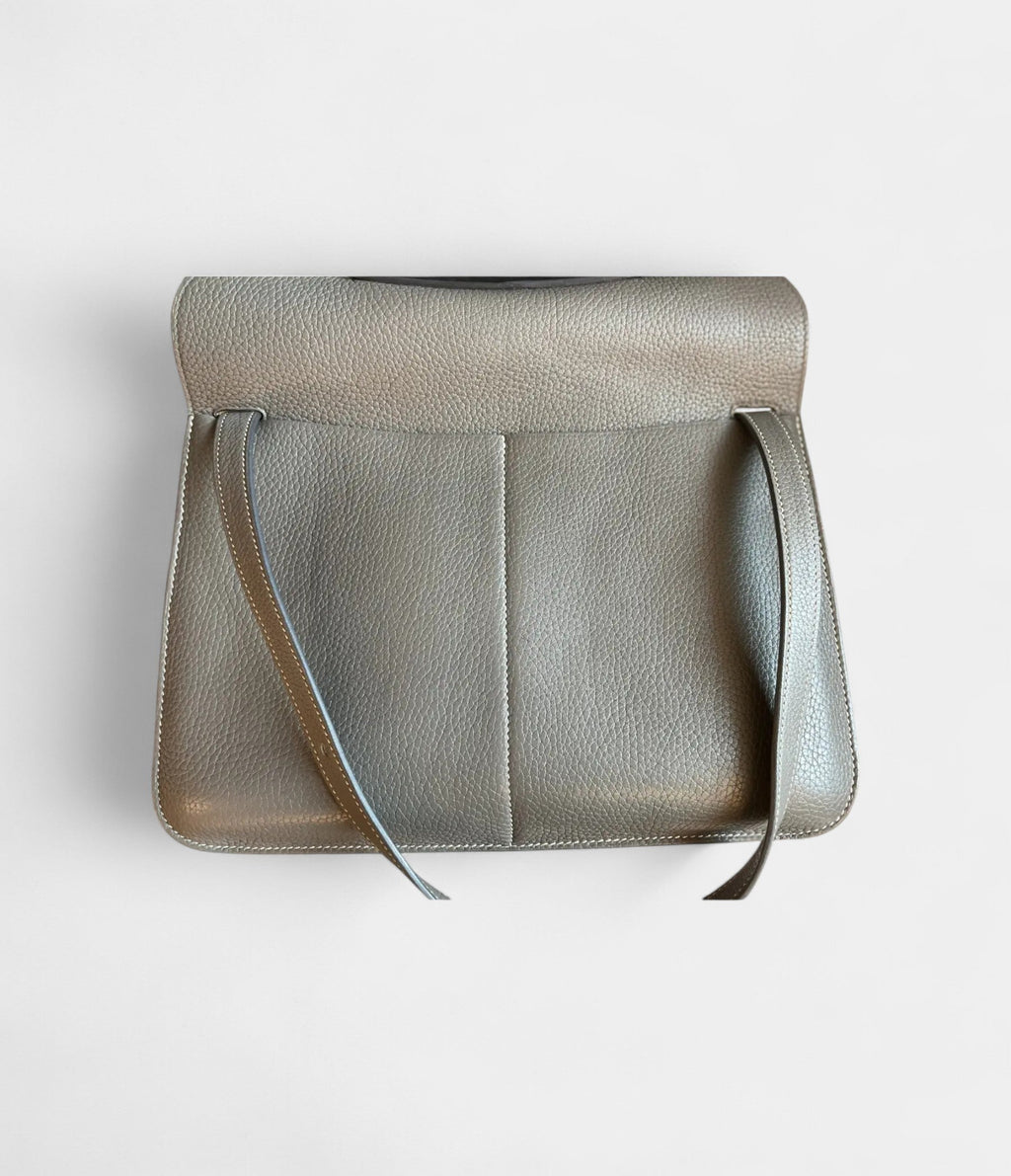 HMHalzan Leather Grey Handbag