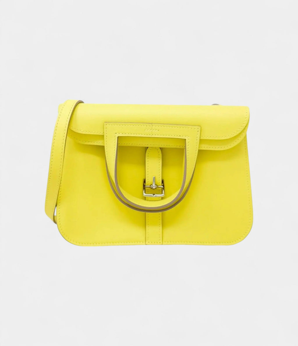 HMHalzan Leather Lime Yellow Handbag