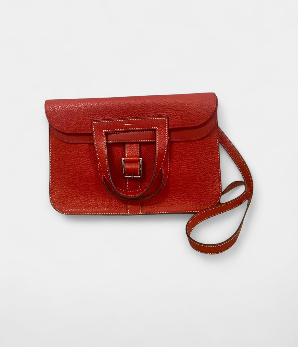HMHalzan Leather Red Handbag