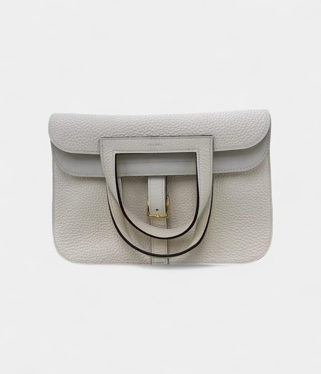 HMHalzan Leather White Handbag