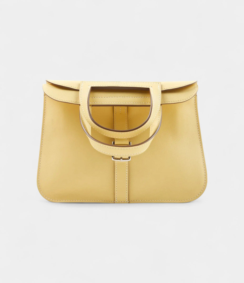 HMHalzan Leather Yellow Handbag
