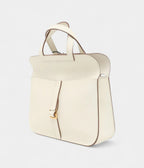 HMHalzan White Leather Handbag