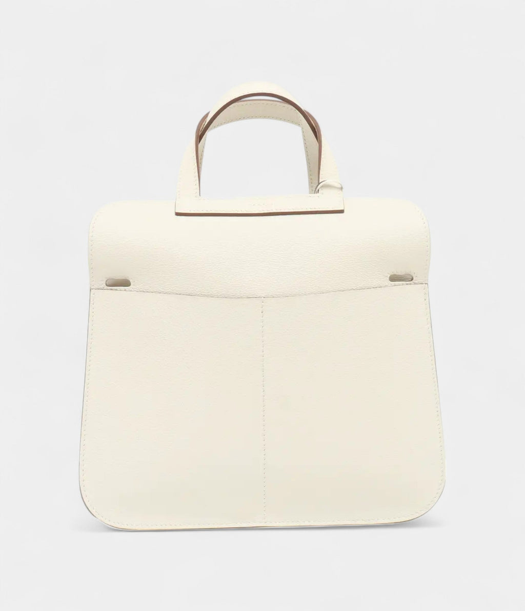 HMHalzan White Leather Handbag