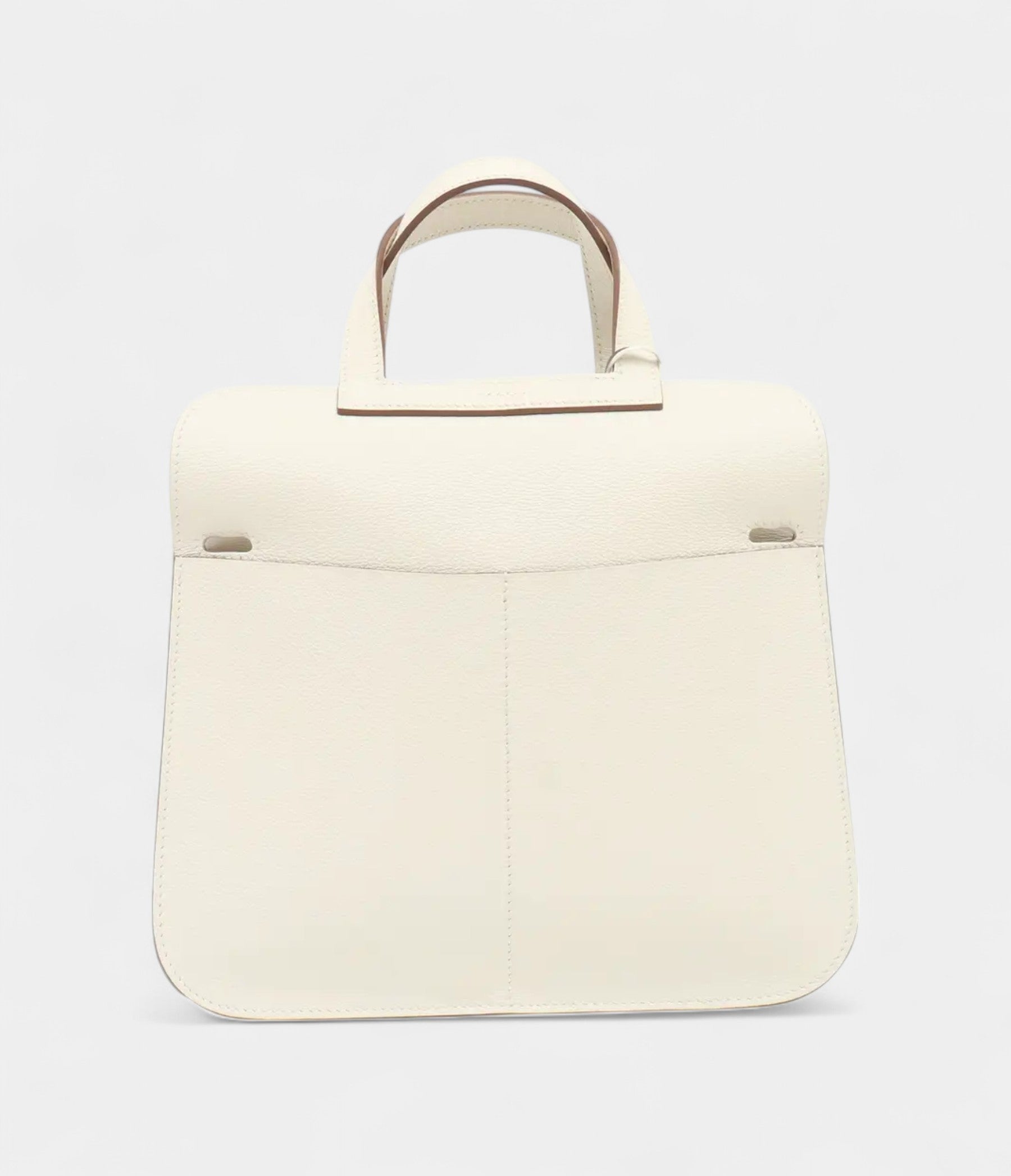 HMHalzan White Leather Handbag
