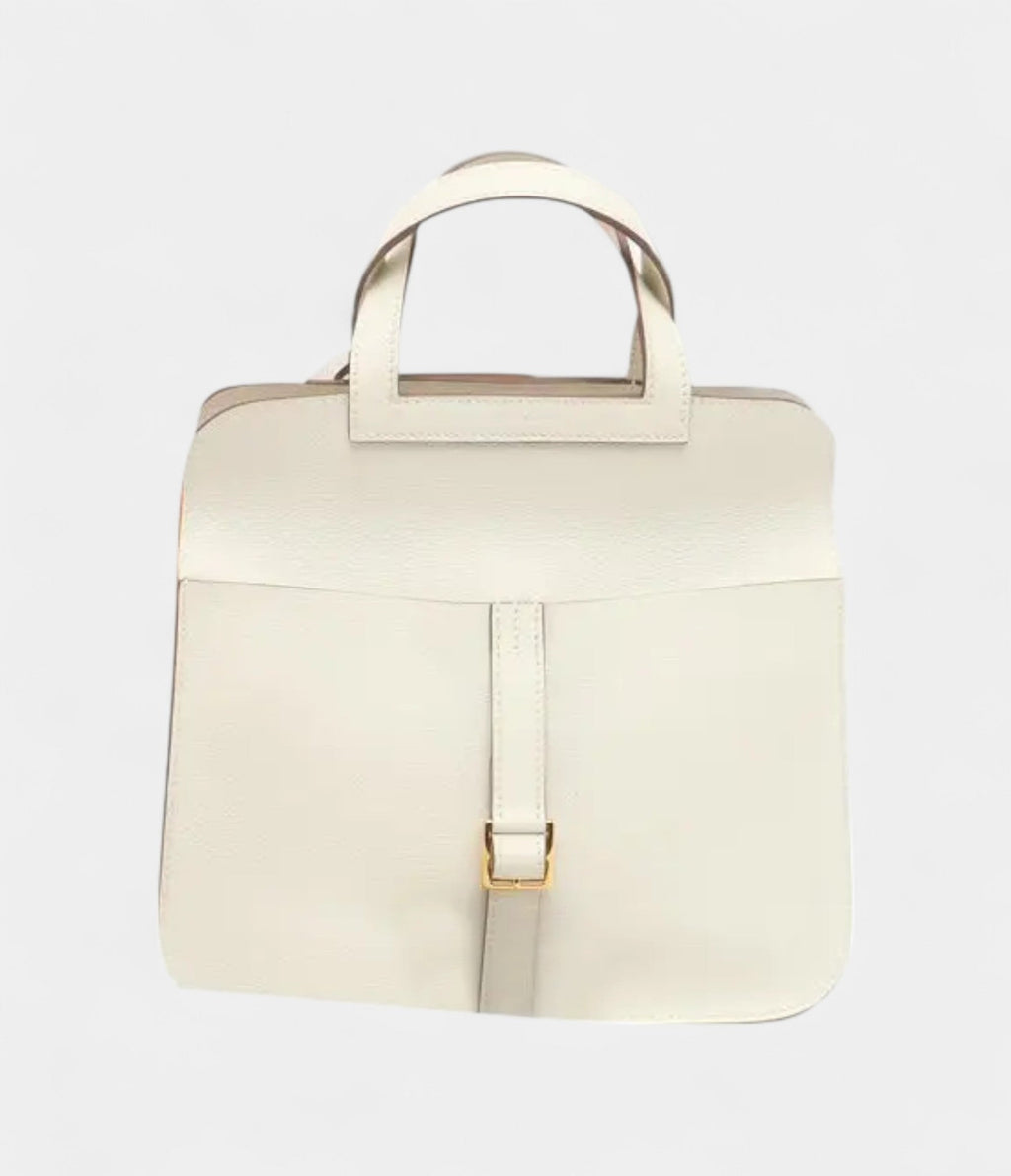 HMHalzan White Leather Handbag