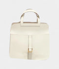 HMHalzan White Leather Handbag