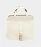 HMHalzan White Leather Handbag