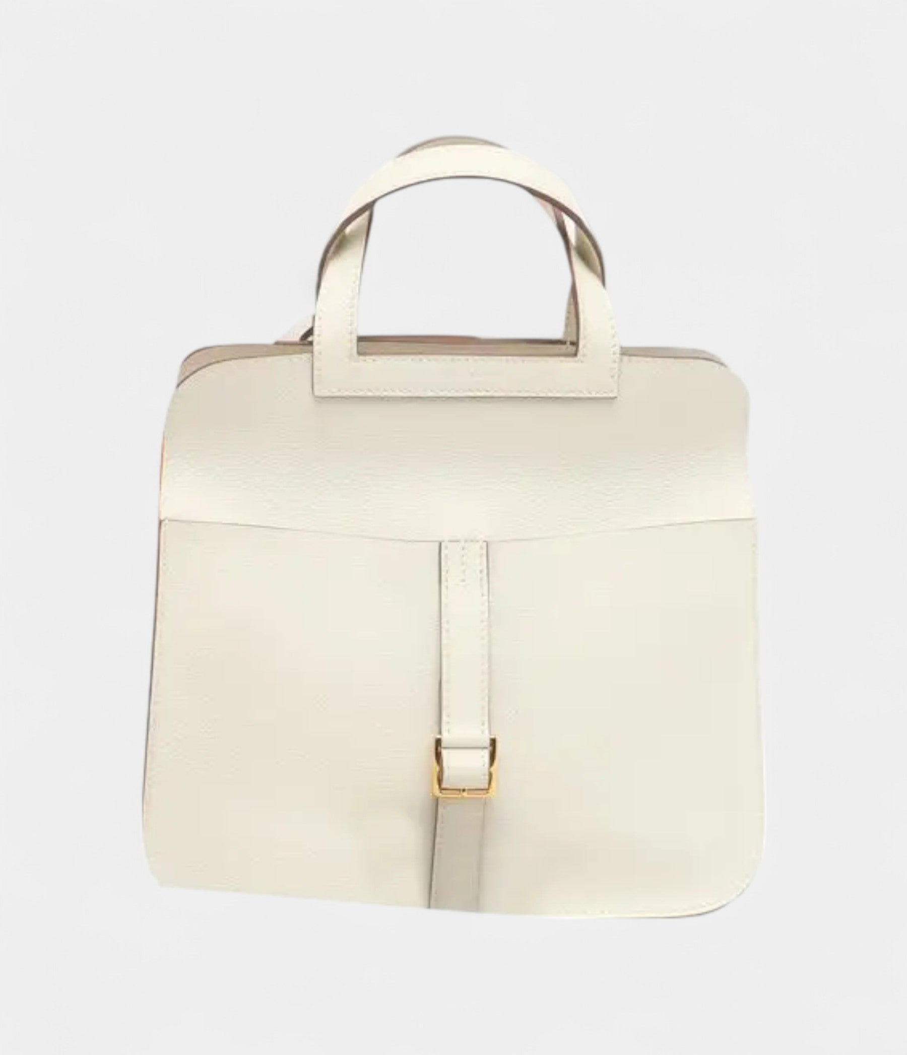 HMHalzan White Leather Handbag