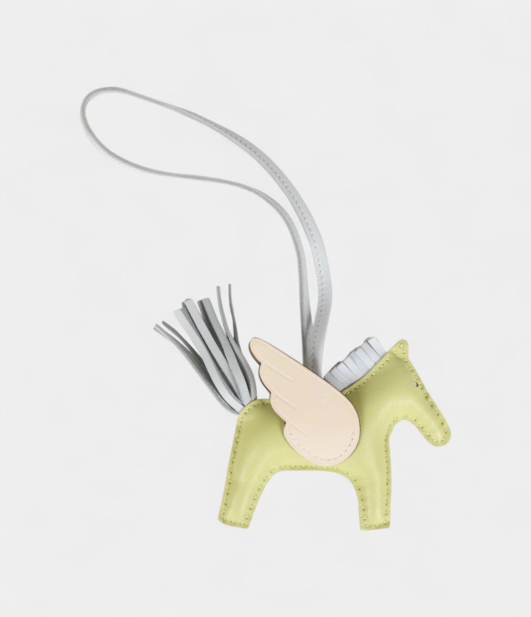 HMJaune Bourgeon Bleu Brume Nata Pegasus Horse Rodeo Bag Charm PM Milo Lambskin