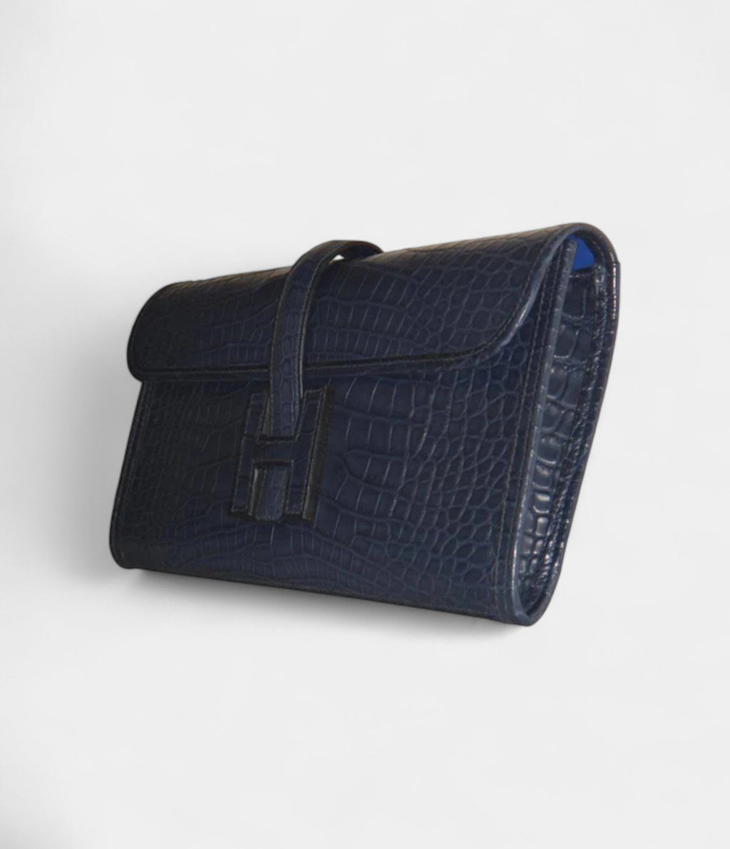 HMJige 29 Clutch Bag Blue Alligator