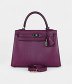 Hermes Kelly 25 Anemone Chevre Mysore Palladium Hardware