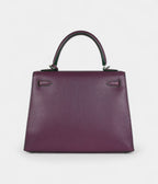 Hermes Kelly 25 Anemone Chevre Mysore Palladium Hardware