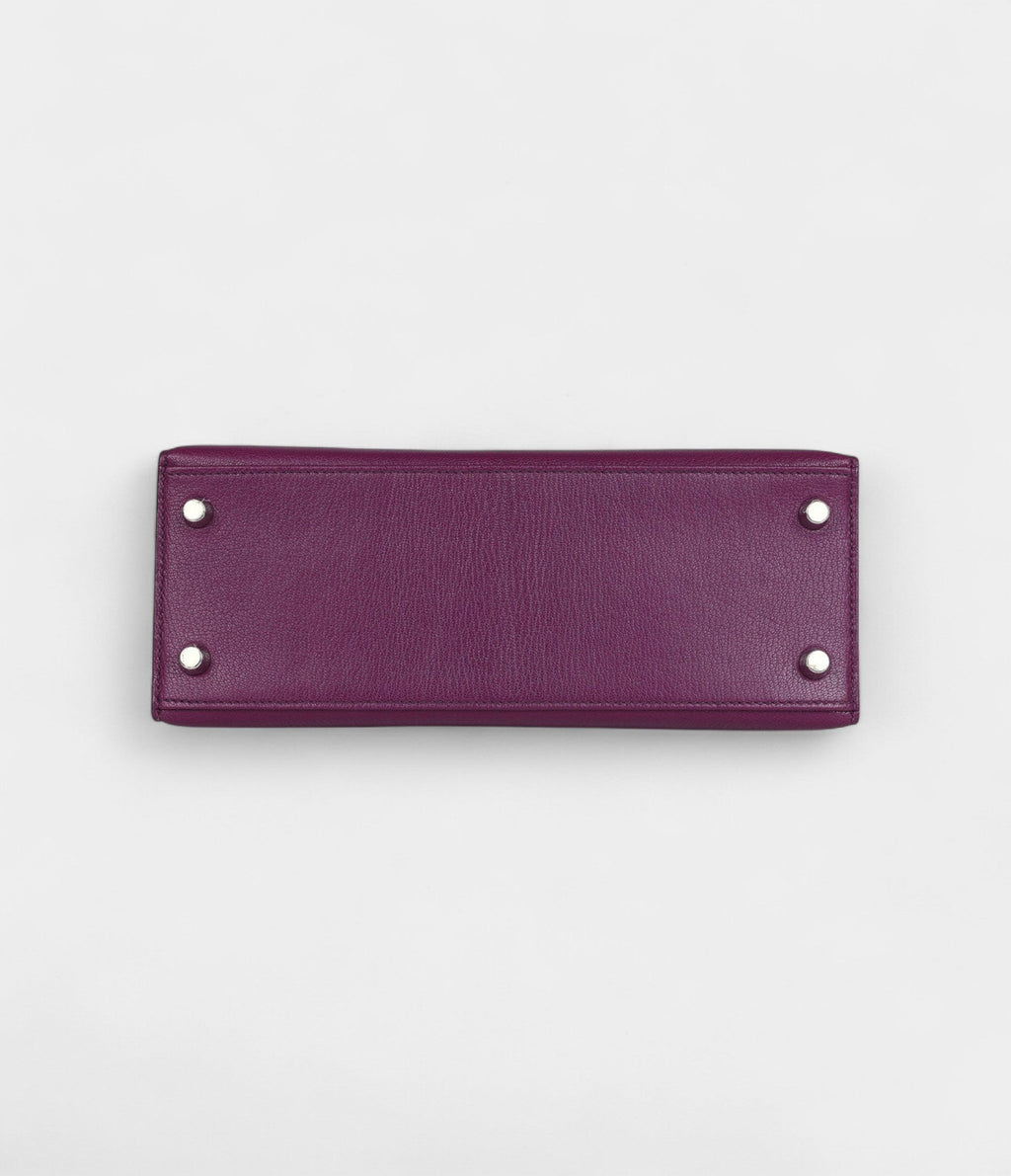 Hermes Kelly 25 Anemone Chevre Mysore Palladium Hardware